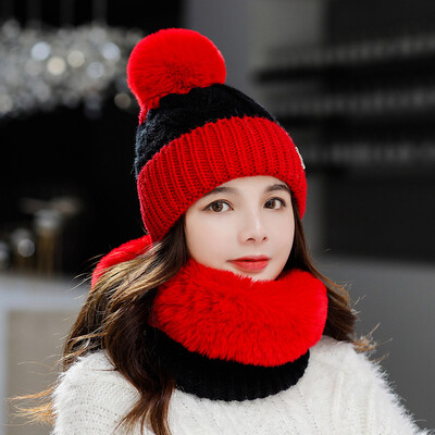 Autumn&winter 2019 Wool Hat Womens color matching wool ball warm knit hat set head Bib Set hat manufacturer direct sales
Autumn&winter 2019 Wool Hat Womens color matching wool ball warm knit hat set head Bib Set hat manufacturer direct sales