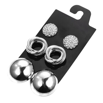 3 PairsLot Alloy Elegant Rhinestone Stud Earrings For Women Fashion Temperament Female Ear Studs brincos Jewelry
3 PairsLot Alloy Elegant Rhinestone Stud Earrings For Women Fashion Temperament Female Ear Studs brincos Jewelry