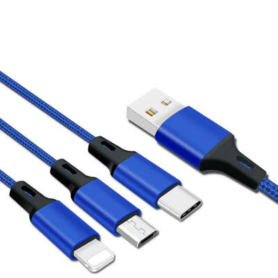 12M 3 In 1 Nylon Braided Fast Charging Charger Cable With Tpye-CMicro USBLightning For Android IPhone
12M 3 In 1 Nylon Braided Fast Charging Charger Cable With Tpye-CMicro USBLightning For Android IPhone