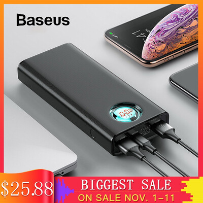 Baseus PD30&USB30 20000mAh 18W Quick charge powerbank for MacBook digital display power bank for iphoneHuaweiSumsung
Baseus PD30&USB30 20000mAh 18W Quick charge powerbank for MacBook digital display power bank for iphoneHuaweiSumsung