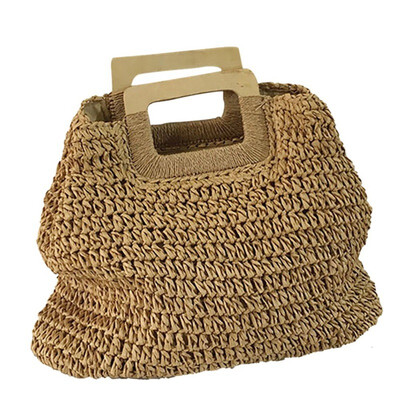 Vintage Large Capacity Totes Women Woven Summer Beach Bag Wooden Handle Straw Handbag Bohemian Top-handle Bags
Vintage Large Capacity Totes Women Woven Summer Beach Bag Wooden Handle Straw Handbag Bohemian Top-handle Bags