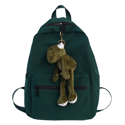 Frog pendant bag female Korean high school ins campus backpack junior high school students Mori Joker simple backpack 
Frog pendant bag female Korean high school ins campus backpack junior high school students Mori Joker simple backpack