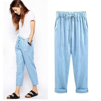 Tailored Plus Size Casual Women Cotton Linen Pants Elastic Waist Summer Slim Lady Pants
Tailored Plus Size Casual Women Cotton Linen Pants Elastic Waist Summer Slim Lady Pants