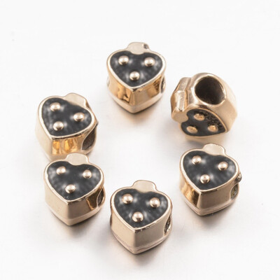 Alloy Enamel European Beads Large Hole Beads Heart Golden Plated Black 11x95x75mm Hole 45mm
Alloy Enamel European Beads Large Hole Beads Heart Golden Plated Black 11x95x75mm Hole 45mm
