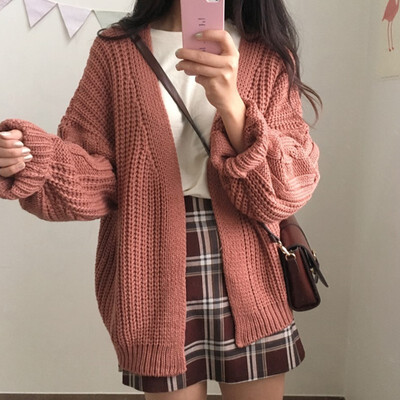 Korean Style Women Loose Cardigan Autumn Winter Warm Sweater Kawaii Girl Casual Long Knitted Cardigan Outwear
Korean Style Women Loose Cardigan Autumn Winter Warm Sweater Kawaii Girl Casual Long Knitted Cardigan Outwear