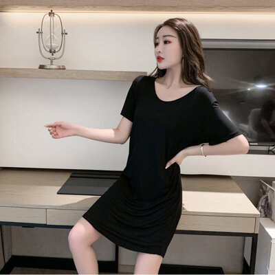 Large Size Modal Cotton Short-sleeved Halter Loose Casual Nightdress O Collar Solid Color Ladies Nightdress
Large Size Modal Cotton Short-sleeved Halter Loose Casual Nightdress O Collar Solid Color Ladies Nightdress