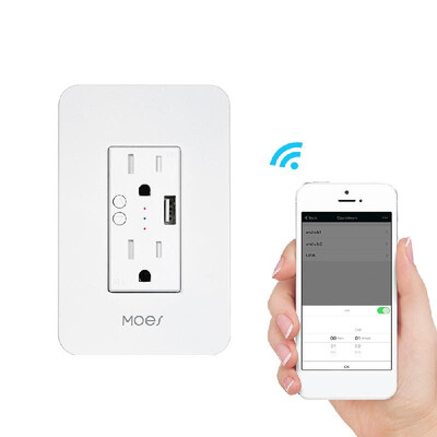 MOES Wi-Fi Smart Wall Socket with USB Charger APP & Voice Control Compatible with Alexa & Google Home Schedule Family Sharing Elec
MOES Wi-Fi Smart Wall Socket with USB Charger APP & Voice Control Compatible with Alexa & Google Home Schedule Family Sharing Elec