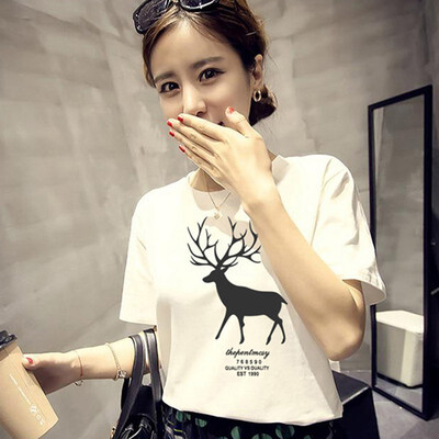 Loose T Shirt Women O-Neck Short Sleeve Summer Sika Deer Print t Shirt Casual Female Tee Ladies Tops t shirt -2XL
Loose T Shirt Women O-Neck Short Sleeve Summer Sika Deer Print t Shirt Casual Female Tee Ladies Tops t shirt -2XL