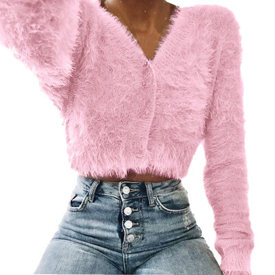 Gobestart Women Fashion V-neck Long Sleeve Furry Casual Sweater Crop Popular Women Tops
Gobestart Women Fashion V-neck Long Sleeve Furry Casual Sweater Crop Popular Women Tops