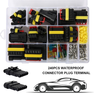 240pcs 1-6 Pin Way Waterproof Electrical Wire Connector Plug Terminal Fuses Kit Car Accessories for Car Motorcycle
240pcs 1-6 Pin Way Waterproof Electrical Wire Connector Plug Terminal Fuses Kit Car Accessories for Car Motorcycle