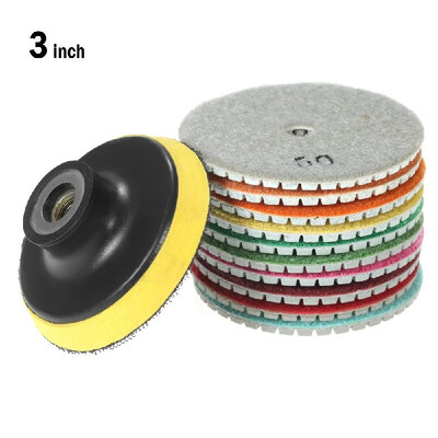 10pcs 3" Diamond Flexible Wet Polishing Pads Grinding Disc 1pc Backing Pad for Granite Marble Stone Ceramic Tile Concrete
10pcs 3" Diamond Flexible Wet Polishing Pads Grinding Disc 1pc Backing Pad for Granite Marble Stone Ceramic Tile Concrete