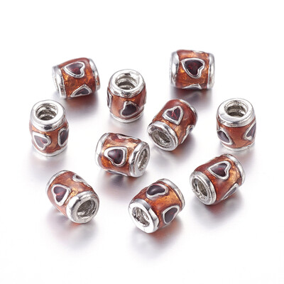 Alloy Enamel European Beads Nickel Free Platinum Color Column Goldenrod about 9mm wide 10mm long hole 4mm
Alloy Enamel European Beads Nickel Free Platinum Color Column Goldenrod about 9mm wide 10mm long hole 4mm