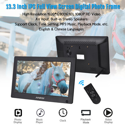 Andoer 133 Inch Digital Photo Frame IPS Full View Screen Digital Picture Album High Resolution 192012801610 Support 1080P HD
Andoer 133 Inch Digital Photo Frame IPS Full View Screen Digital Picture Album High Resolution 192012801610 Support 1080P HD