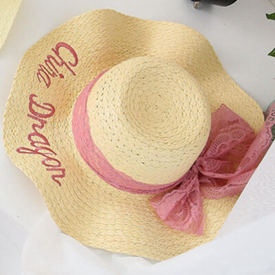 Spring&Summer New Fashion Lace Ribbon Sunscreen Sunshade Cap Big Wave Outdoor Recreational Travel Beach Cap Along Straw Cap
Spring&Summer New Fashion Lace Ribbon Sunscreen Sunshade Cap Big Wave Outdoor Recreational Travel Beach Cap Along Straw Cap