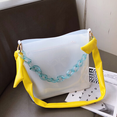 Jelly transparent bag summer gas womens bag new 2019 Korean version of 100-lap fairy single shoulder slanted tot bag
Jelly transparent bag summer gas womens bag new 2019 Korean version of 100-lap fairy single shoulder slanted tot bag