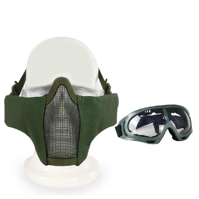 Foldable Mesh Face Mask Goggles Set Protective Steel Half Face Mask with Goggles for Paintball Gaming Hunting Training CS Gaming
Foldable Mesh Face Mask Goggles Set Protective Steel Half Face Mask with Goggles for Paintball Gaming Hunting Training CS Gaming
