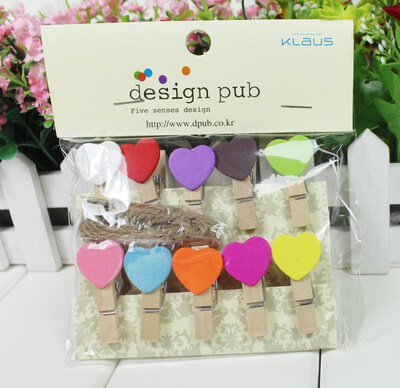 FUNNYBUNNY 10PCSLot Fashion Mini Love Heart Wooden Cartoon Photo Clip Clamps Cute Paper Clips multi color to choose
FUNNYBUNNY 10PCSLot Fashion Mini Love Heart Wooden Cartoon Photo Clip Clamps Cute Paper Clips multi color to choose