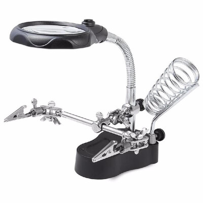Tabletop 35x 12X Helping Hand Alligator Clip LED Magnifying Lamp Soldering Iron Jewelry Stand Lens Desk Adjustable Light Black
Tabletop 35x 12X Helping Hand Alligator Clip LED Magnifying Lamp Soldering Iron Jewelry Stand Lens Desk Adjustable Light Black
