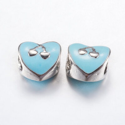 Alloy Enamel European Beads Large Hole Beads Heart with Cherry Platinum LightBlue 10x10x75mm Hole 5mm
Alloy Enamel European Beads Large Hole Beads Heart with Cherry Platinum LightBlue 10x10x75mm Hole 5mm