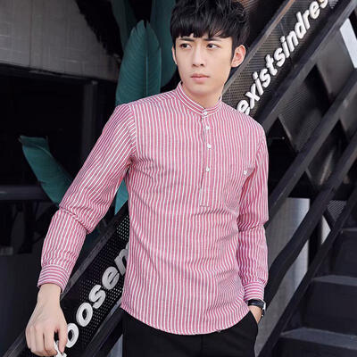 Male Fashion Casual Cotton Shirt Slim Long-sleeve Stand Collar Shirts With Vertical Stripe For Men
Male Fashion Casual Cotton Shirt Slim Long-sleeve Stand Collar Shirts With Vertical Stripe For Men