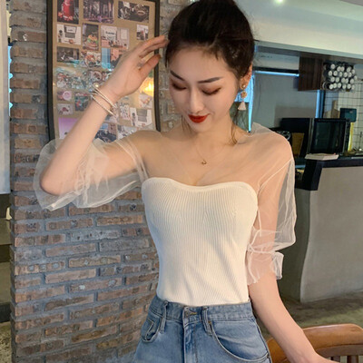 Sexy Mesh See Through Lantern Long Sleeve Crop Tops Spring Women Backless Patchwork Slim V-Neck T-Shirt Tees
Sexy Mesh See Through Lantern Long Sleeve Crop Tops Spring Women Backless Patchwork Slim V-Neck T-Shirt Tees
