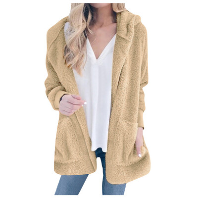 Toponeto Autumn And Winter New Solid Color Plush Hooded Fashion Cardigan Coat Female
Toponeto Autumn And Winter New Solid Color Plush Hooded Fashion Cardigan Coat Female