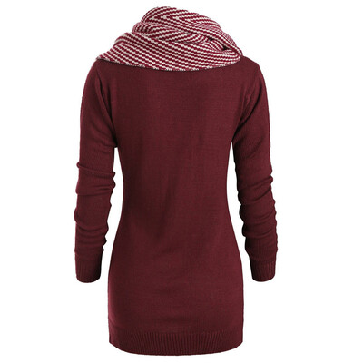 Toponeto Women Striped Buttons Scarf Skew Neck Long Sleeve Knitted Sweater Pullover Coat
Toponeto Women Striped Buttons Scarf Skew Neck Long Sleeve Knitted Sweater Pullover Coat
