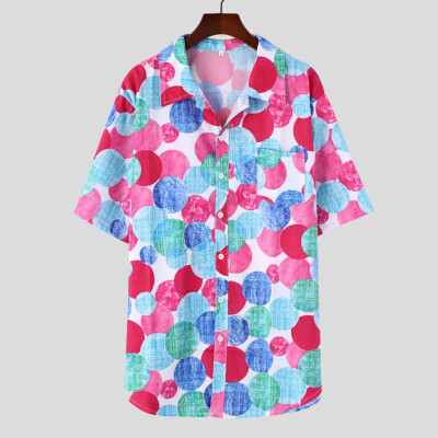 Tailored Mens Ethnic Printed Stand Collar Colorful Stripe Short Sleeve Loose Shirt
Tailored Mens Ethnic Printed Stand Collar Colorful Stripe Short Sleeve Loose Shirt