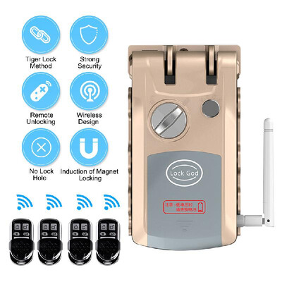 Intelligent Remote Control Lock Invisible Anti-theft Security Home Door Lock Support Remote Control Switch Lock Indoor Manual Emer
Intelligent Remote Control Lock Invisible Anti-theft Security Home Door Lock Support Remote Control Switch Lock Indoor Manual Emer