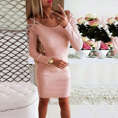 Sexy Women Autumn Dress O Neck Long Sleeve Cold Shoulder Hollow Out Slim Bodycon Party Mini Dress PinkRed
Sexy Women Autumn Dress O Neck Long Sleeve Cold Shoulder Hollow Out Slim Bodycon Party Mini Dress PinkRed