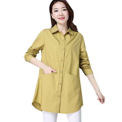Autumn New Solid Color Womens Plus Size Shirt Fashion Trend Single Breasted Long Sleeve Blouse
Autumn New Solid Color Womens Plus Size Shirt Fashion Trend Single Breasted Long Sleeve Blouse