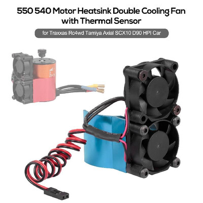 RC Car Motor Heatsink 550 540 Motor Double Cooling Fans with Thermal Sensor CNC Aluminum Alloy Heatsink for Traxxas Hsp Redcat Rc4
RC Car Motor Heatsink 550 540 Motor Double Cooling Fans with Thermal Sensor CNC Aluminum Alloy Heatsink for Traxxas Hsp Redcat Rc4