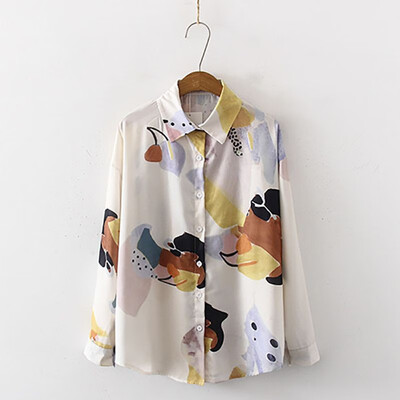 Fashion Autumn Womens Blouse Retro Ladies Button Down Long Sleeve Turn-down Collar Blouse Loose Casual Printed Blouse
Fashion Autumn Womens Blouse Retro Ladies Button Down Long Sleeve Turn-down Collar Blouse Loose Casual Printed Blouse