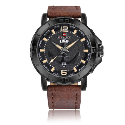 NAVIFORCE Cool Luminous Quartz Men Watch 3ATM Water-Proof Man Casual Wristwatch Genuine Leather Band Calendar & Week Masculino Rel 
NAVIFORCE Cool Luminous Quartz Men Watch 3ATM Water-Proof Man Casual Wristwatch Genuine Leather Band Calendar & Week Masculino Rel