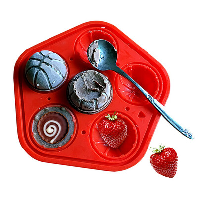 Toponeto Basketball Gel Ice Lattice Make Ice Baking Mould 6 Grid With Lid