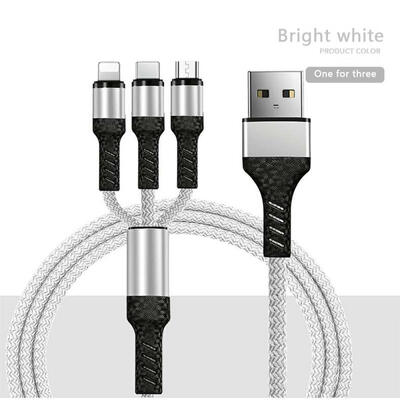 3 In 1 Multi Charging Cable Premium Nylon Braided USB To Type C Micro USB Lightning Fast Charging Cord-12m
3 In 1 Multi Charging Cable Premium Nylon Braided USB To Type C Micro USB Lightning Fast Charging Cord-12m