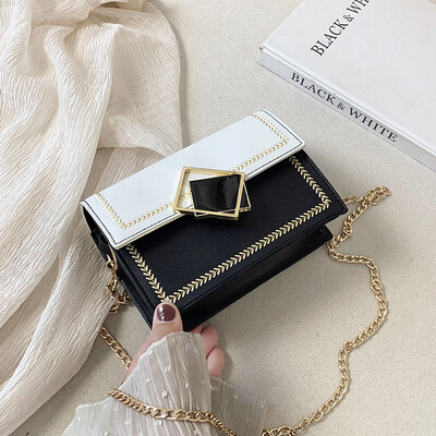 Crossbody female 2019 new fashion hit color sewing thread chain shoulder casual temperament wild black lock small square bag
Crossbody female 2019 new fashion hit color sewing thread chain shoulder casual temperament wild black lock small square bag