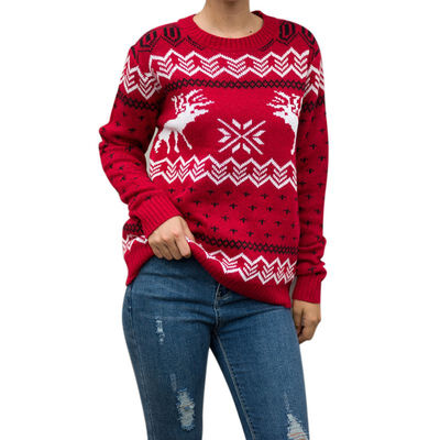 Women Autumn Fashion Concise All-match Cartoon Pattern Long Sleeve Christmas Pullover Sweater
Women Autumn Fashion Concise All-match Cartoon Pattern Long Sleeve Christmas Pullover Sweater