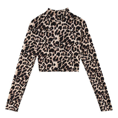 High Street Office Lady High Neck Leopard Print Fitted Pullovers Women Autumn Casual Long Sleeve Crop Tops Female T Shirt
High Street Office Lady High Neck Leopard Print Fitted Pullovers Women Autumn Casual Long Sleeve Crop Tops Female T Shirt