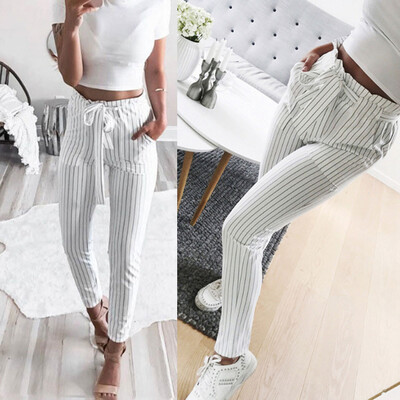 Tailored Women Striped High Waist Harem Pants Women Bowtie Elastic Waist Casual Pants
Tailored Women Striped High Waist Harem Pants Women Bowtie Elastic Waist Casual Pants