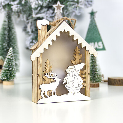 Gobestart LED Light Wood House Cute Christmas Tree Hanging Ornaments Holiday Decoration
Gobestart LED Light Wood House Cute Christmas Tree Hanging Ornaments Holiday Decoration