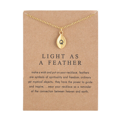New Arrived Leaves Light As A Feather Personality 26 English Letters Alphabet Necklace Alloy Pendant
New Arrived Leaves Light As A Feather Personality 26 English Letters Alphabet Necklace Alloy Pendant