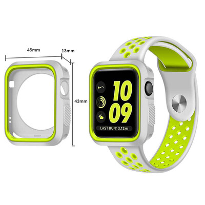 Dual Colors Soft Silicone Case Bumper Protective Watch Case Shell For Apple Nike watchband Watch Series 1 2 3 Cover Frame Full Pro
Dual Colors Soft Silicone Case Bumper Protective Watch Case Shell For Apple Nike watchband Watch Series 1 2 3 Cover Frame Full Pro