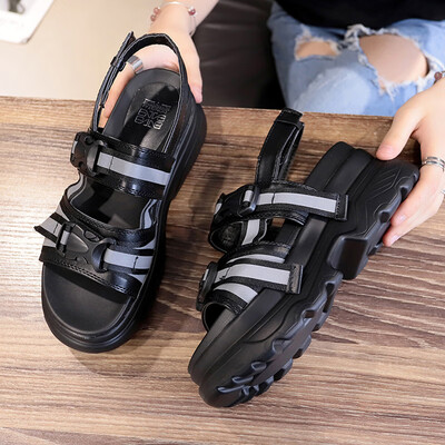 Ins Super-Fire Sandals Female Summer Student Sets of Thick-soled Muffin Shoes Reflective Sports Shoe Tide
Ins Super-Fire Sandals Female Summer Student Sets of Thick-soled Muffin Shoes Reflective Sports Shoe Tide