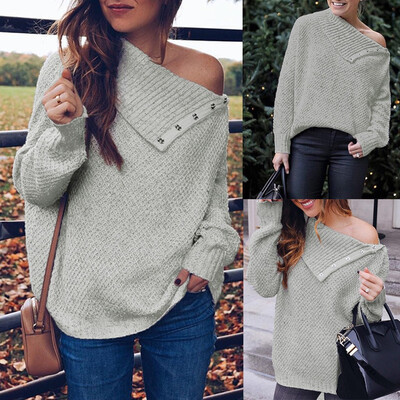 〖Follure〗Womens Long Sleeve Pullover One Shoulder Button Solid Sweater Knitted Top Blouse
〖Follure〗Womens Long Sleeve Pullover One Shoulder Button Solid Sweater Knitted Top Blouse