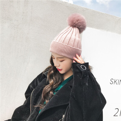 Super Fox fur ball real fur wool blend thickened warm womens winter wool hats Korean knit hat tide
Super Fox fur ball real fur wool blend thickened warm womens winter wool hats Korean knit hat tide