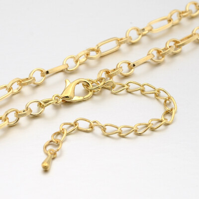 Iron Figaro Chain Necklace Makings with Alloy Lobster Claw Clasps&Iron End Chains Light Gold Color 299
Iron Figaro Chain Necklace Makings with Alloy Lobster Claw Clasps&Iron End Chains Light Gold Color 299