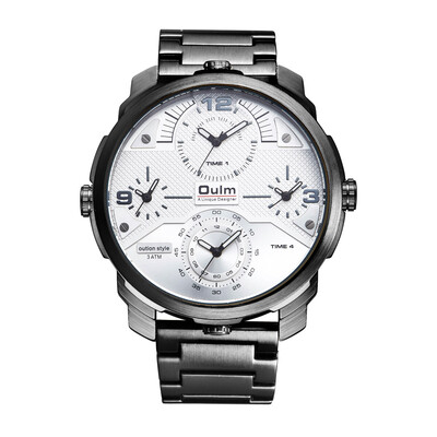 Oulm Ou Lei steel mens waterproof quartz watch mens watch four movement multi-time zone multi-function
Oulm Ou Lei steel mens waterproof quartz watch mens watch four movement multi-time zone multi-function