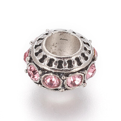 Tibetan Style Alloy European Beads with Rhinestone Large Hole Beads Rondelle Light Rose 1011x7mm Hole 5mm
Tibetan Style Alloy European Beads with Rhinestone Large Hole Beads Rondelle Light Rose 1011x7mm Hole 5mm