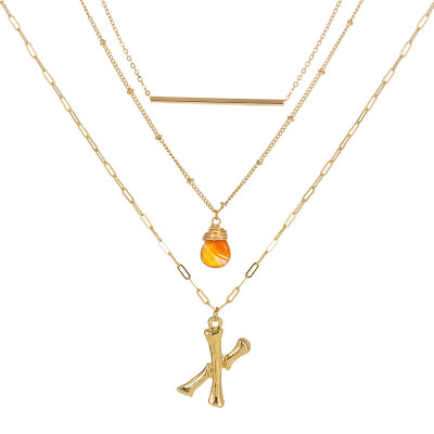 Small Orange stone Gold Metal Bamboo 2cm 26 Letter Alphabet A-Z Minimalist Initial Pendant Necklace Fashion Twist Chain Jewelry
Small Orange stone Gold Metal Bamboo 2cm 26 Letter Alphabet A-Z Minimalist Initial Pendant Necklace Fashion Twist Chain Jewelry